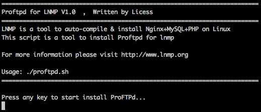 lnmp proftpd 服务器安装